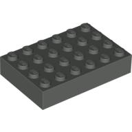Lego kostka (kostička) 4x6, tmavě šedá (4114251, 4189076, 4216821)
